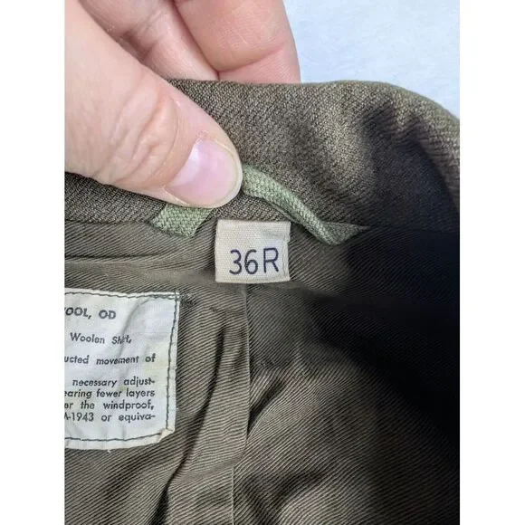 Vtg WWII 1945 Ike‎ Wool Field Jacket 36R Military Army District of Washington